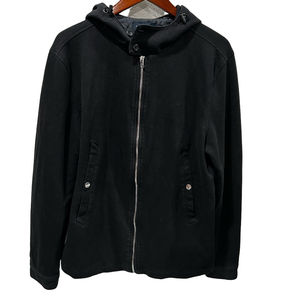 🌙Five Four Black Zip-Up Hooded jacket size L GUC